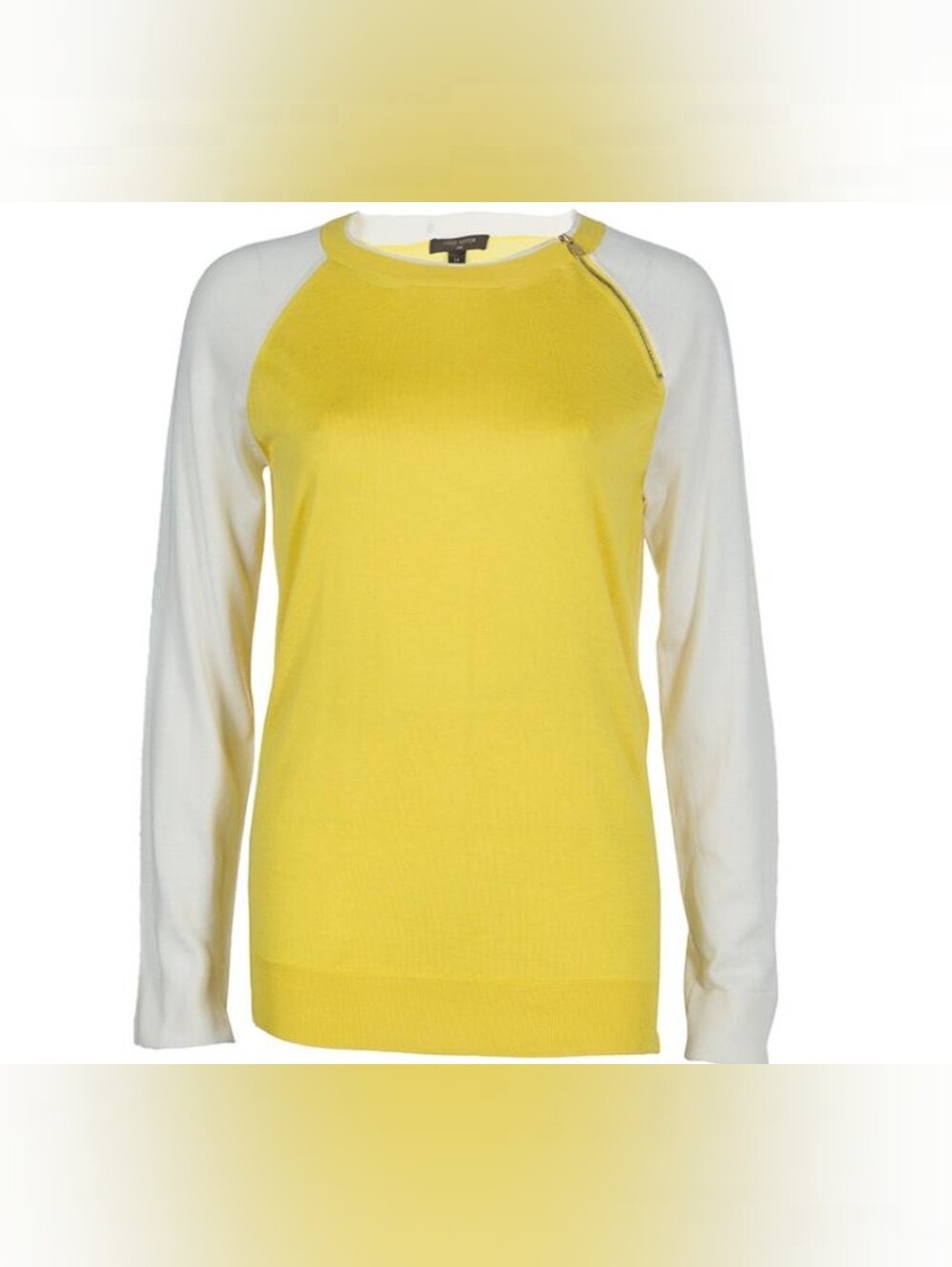 Louis Vuitton Yellow and White Long Sleeve Raglan Top